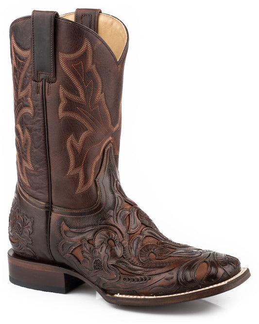 Men's Wicks Hand Tooled Western Boots by Stetson from Skip’s Western Outfitters | KAR-12-020-8872-3765 BR-070-D