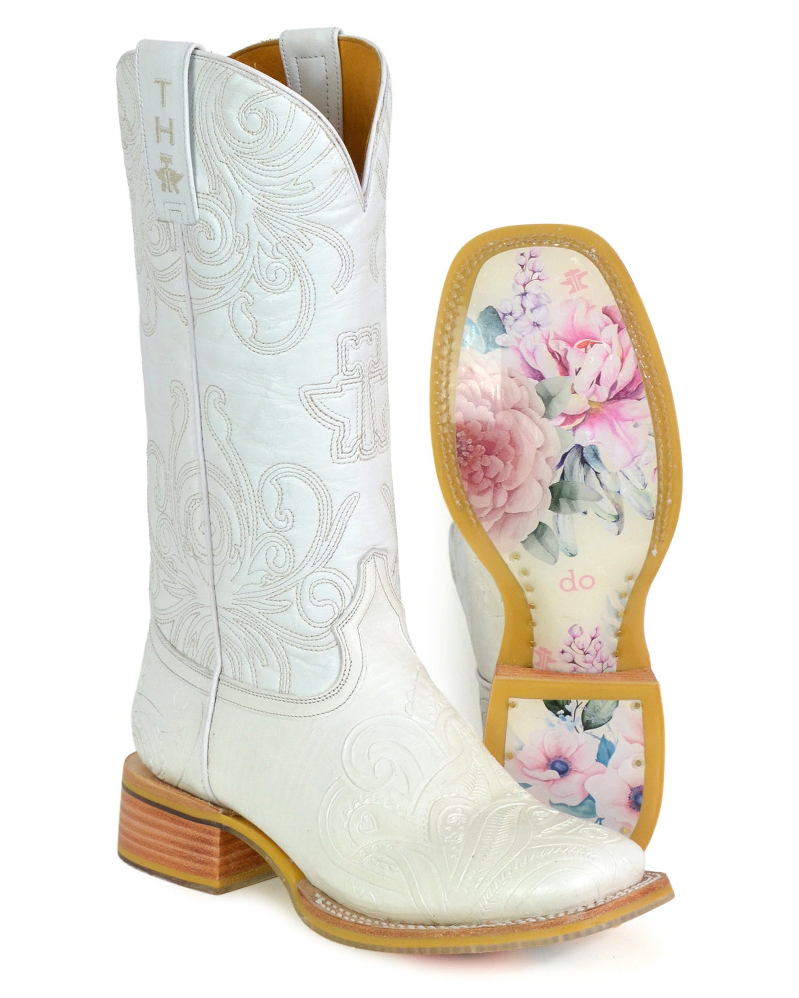 Women's White Wedding Western Boots - 14-021-0007-1513 Wh by Tin Haul from Skip’s Western Outfitters | KAR-14-021-0007-1513 WH-060-M