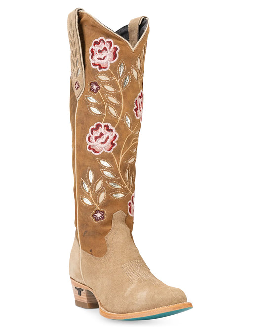 Women's Latte Suede & Burnt Caramel Kenzie Western Boots - Lb2607A