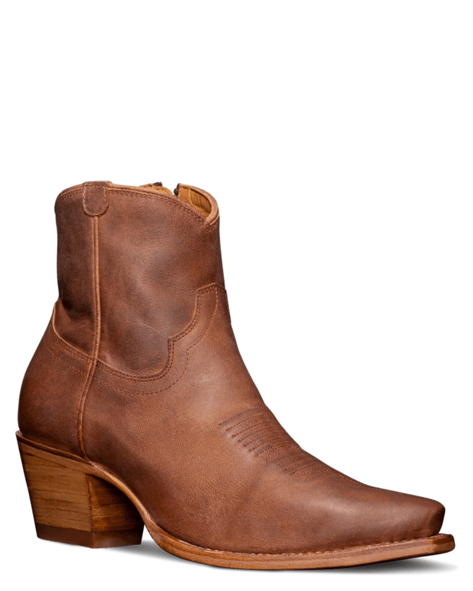 Tecovas Women's The Daisy Western Booties with Snip Toe in Brown at Skip's Western Outfitters