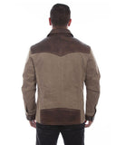 Men's Zip Front Jacket with Leather Trim