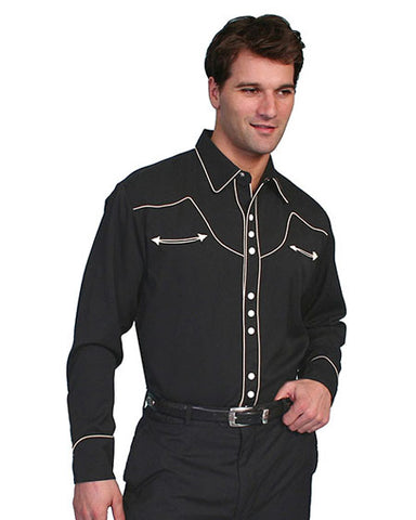 Men's Solid Shirt with Contrast Piping