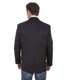 Men's Solid Blazer with Tonal Piping