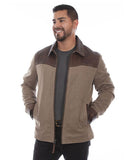 Men's Zip Front Jacket with Leather Trim