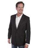 Men's Solid Blazer with Tonal Piping