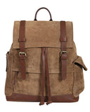 Sueded Leather Messenger Backpack