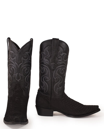 Men’s Suede Python Western Boots