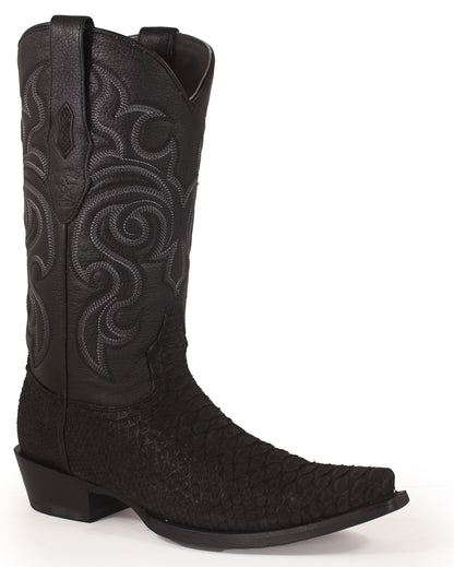 Men’s Suede Python Western Boots by Los Altos from Skip’s Western Outfitters | LOS-94N5705-070-EE
