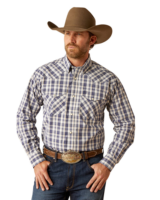 Men's Pro Series Caine Classic Fit Shirt by Ariat from Skip’s Western Outfitters | ARI-10054074-S-NAVY