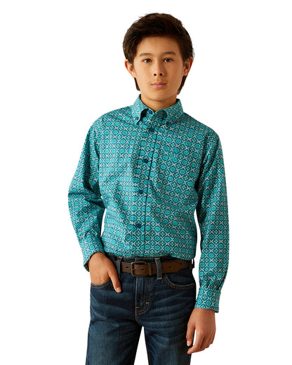 Kids' Jordy Classic Fit Shirt by Ariat from Skip’s Western Outfitters | ARI-10054791-XS-BLUE