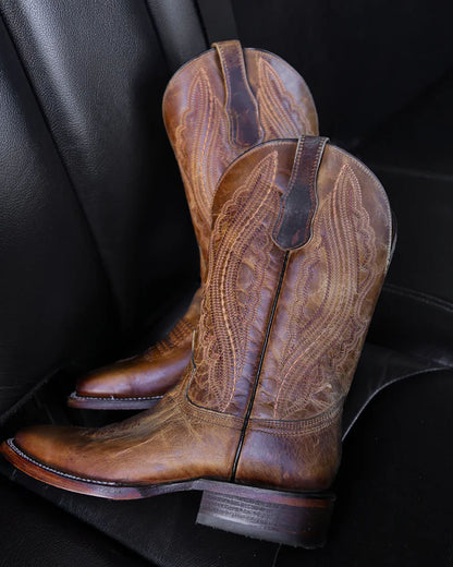 Corral L6300 Men's Handcrafted Wide Square Toe Cowboy Boots in Brown at Skip's Western Outfitters