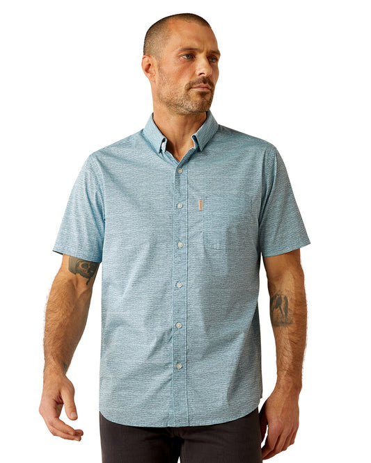 Men's Monte Modern Fit Shirt by Ariat from Skip’s Western Outfitters | ARI-10054849-XS-AQUA