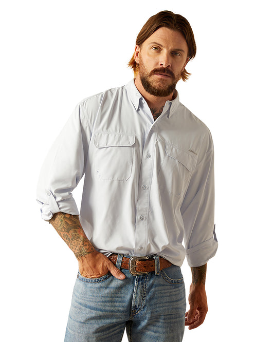 Men's Venttek Outbound Classic Fit Shirt by Ariat from Skip’s Western Outfitters | ARI-10055232-SML-HALOGEN-BLUE