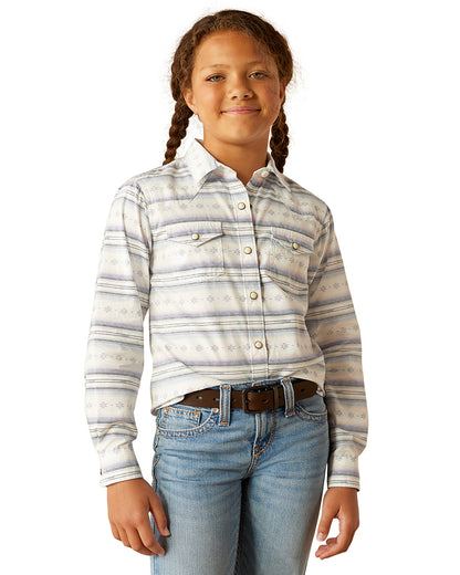 Kids' Alyssa Shirt by Ariat from Skip’s Western Outfitters | ARI-10055292-XS-GEO-STREAM-SERAPE-JACQUARD