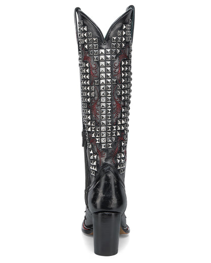 Women's Embroidery & Studs Fashion Heel Western Boots - A4945