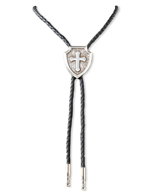 Cross Shield Bolo Tie by Double S from Skip’s Western Outfitters | MFW-22406-O/S