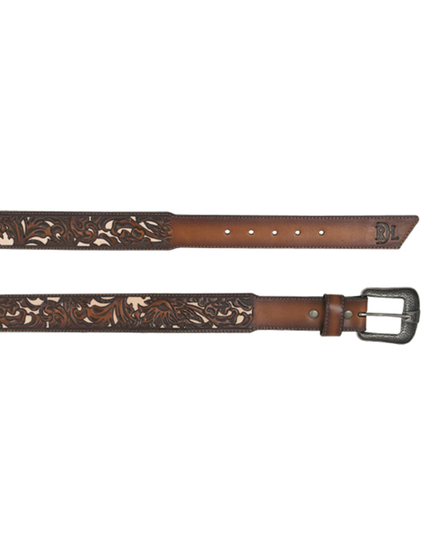 Men's Tooled Ivory Underlay Belt by Red Dirt Hat Company Accessories from Skip’s Western Outfitters | TRD-24169BE1-34