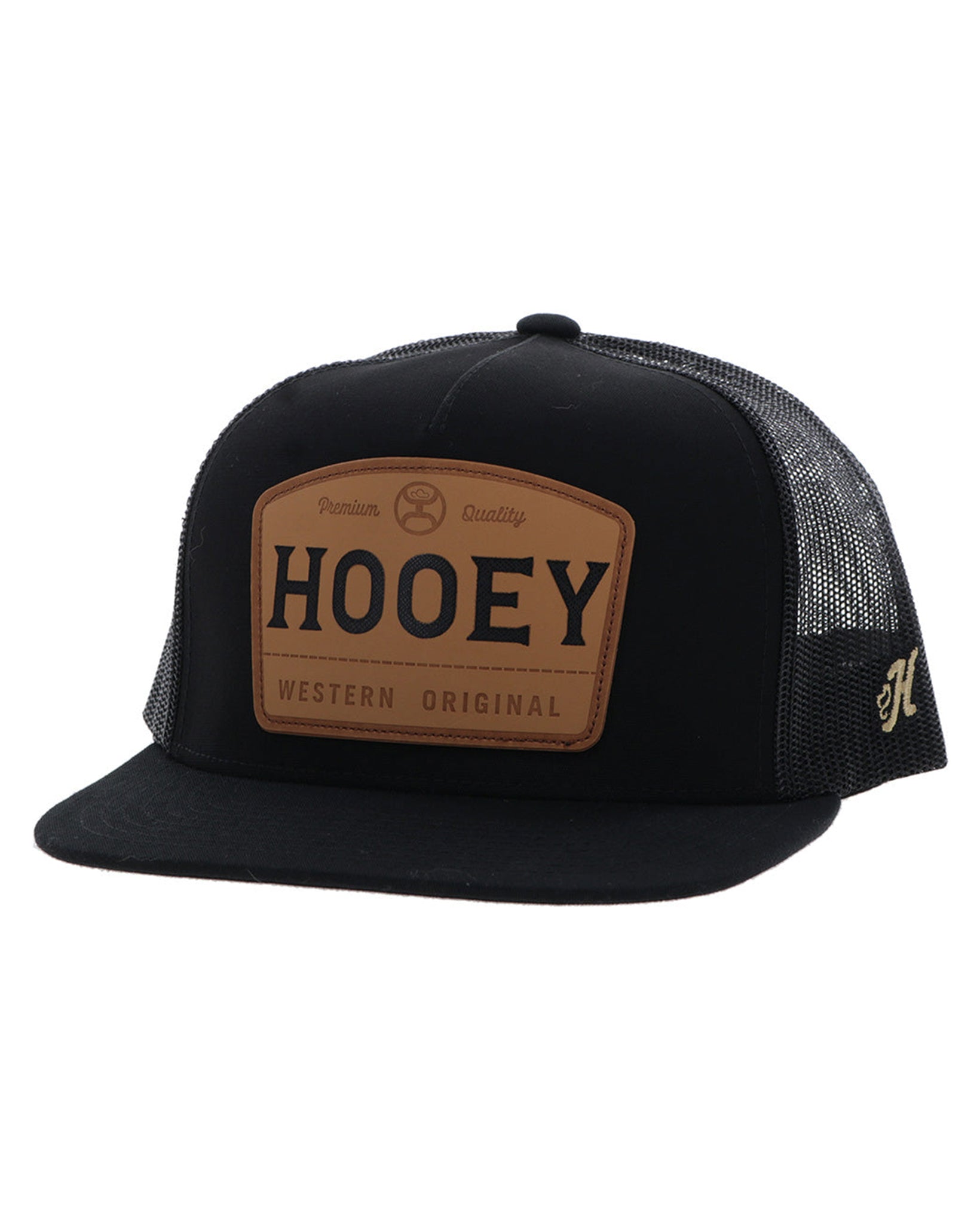 Trip Black 6-Panel Trucker With Tan / Brown Patch - 2508T-Bk by Hooey from Skip’s Western Outfitters | HOO-2508T-BK-O/S-BLACK