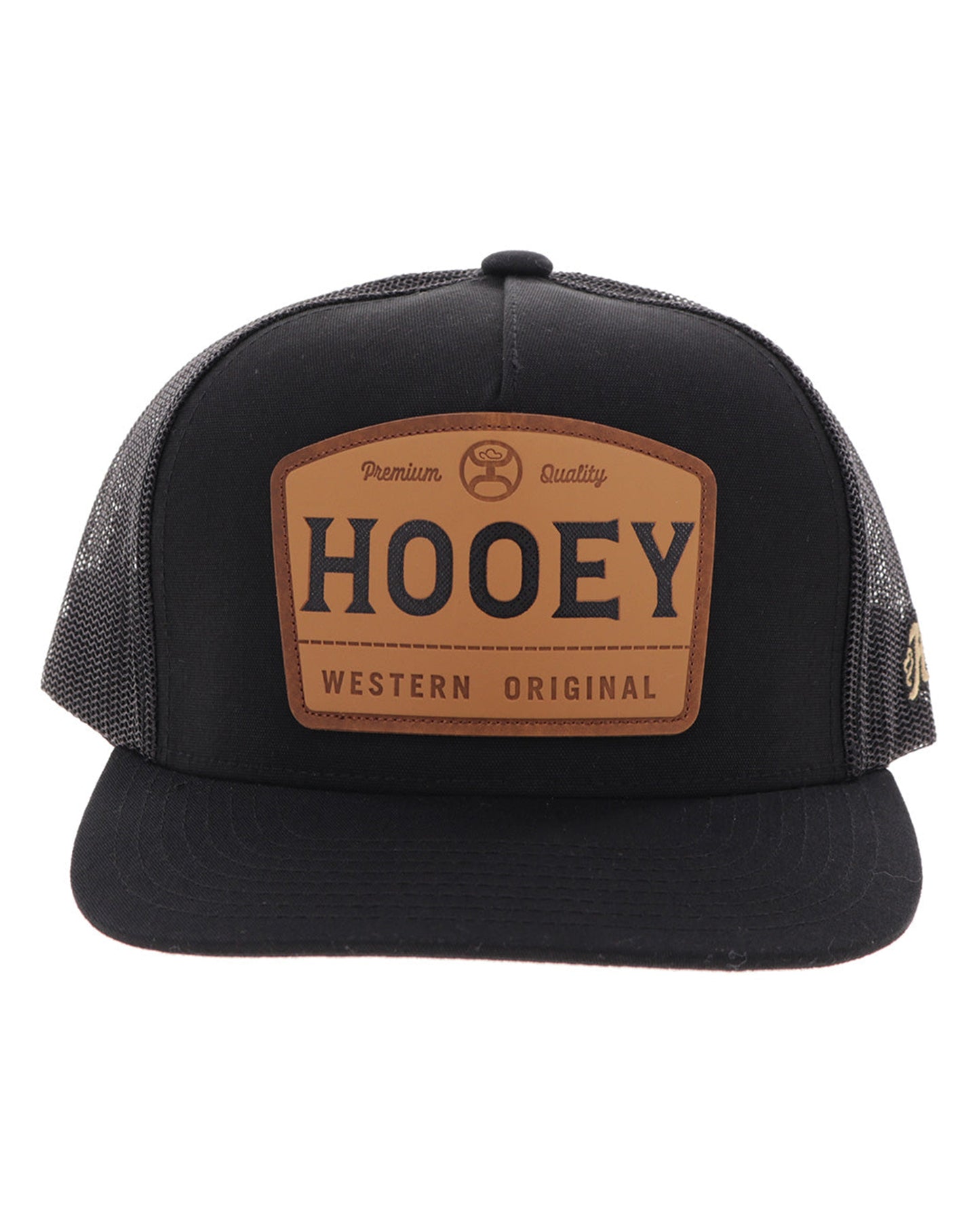 Trip Black 6-Panel Trucker With Tan / Brown Patch - 2508T-Bk