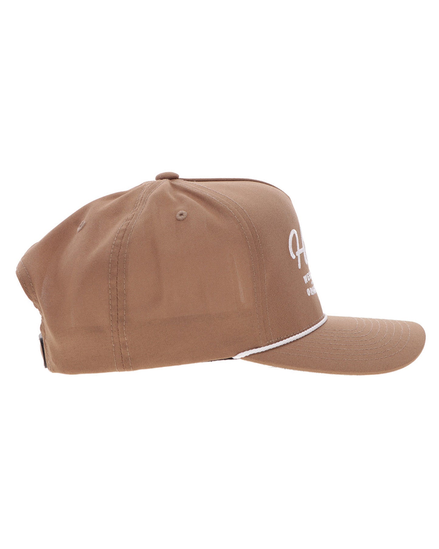 Og, Light Brown 5-Panel Trucker With White Stitching - 2560T-Ltbr