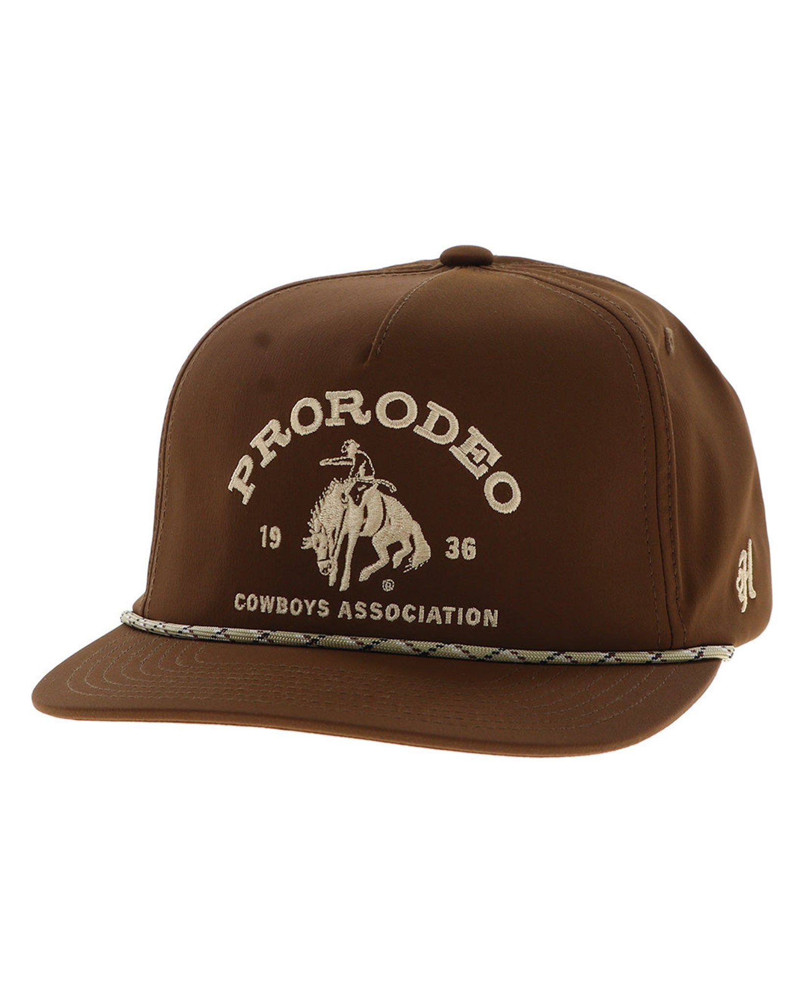 Prca Brown 5-Panel Trucker With Gold Logo - 2565T-Br by Hooey from Skip’s Western Outfitters | HOO-2565T-BR-O/S-BROWN