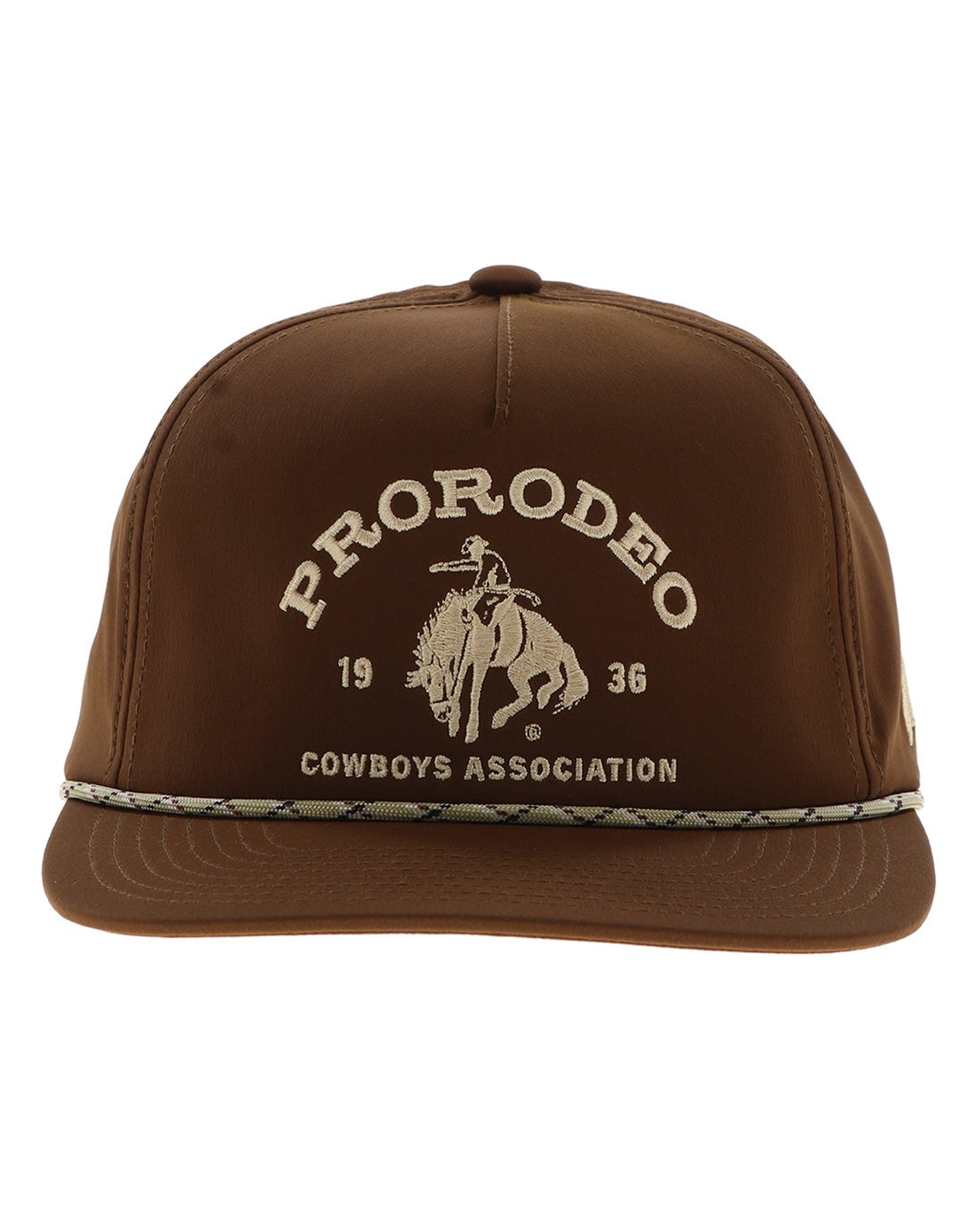 Prca Brown 5-Panel Trucker With Gold Logo - 2565T-Br