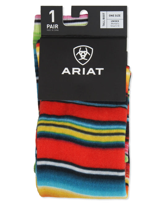Women's Ariat Western Beauty Knee High Socks by NESTERHOSIERY from Skip’s Western Outfitters | NES-2592-M-VIBRANT-SERAPE