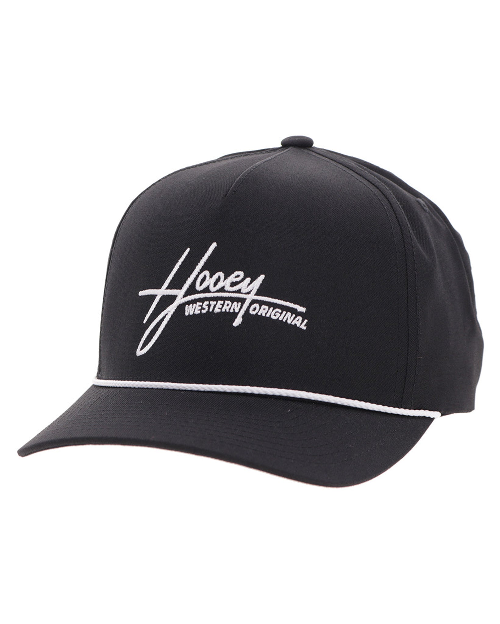Mark Out Black 5-Panel Trucker With White Stitching - 2601T-Bk by Hooey from Skip’s Western Outfitters | HOO-2601T-BK-O/S-BLACK