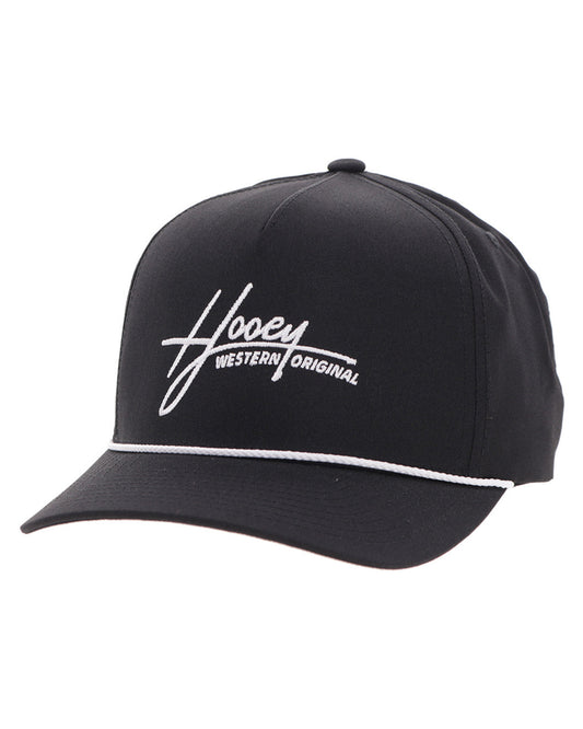 Mark Out Black 5-Panel Trucker With White Stitching - 2601T-Bk by Hooey from Skip’s Western Outfitters | HOO-2601T-BK-O/S-BLACK