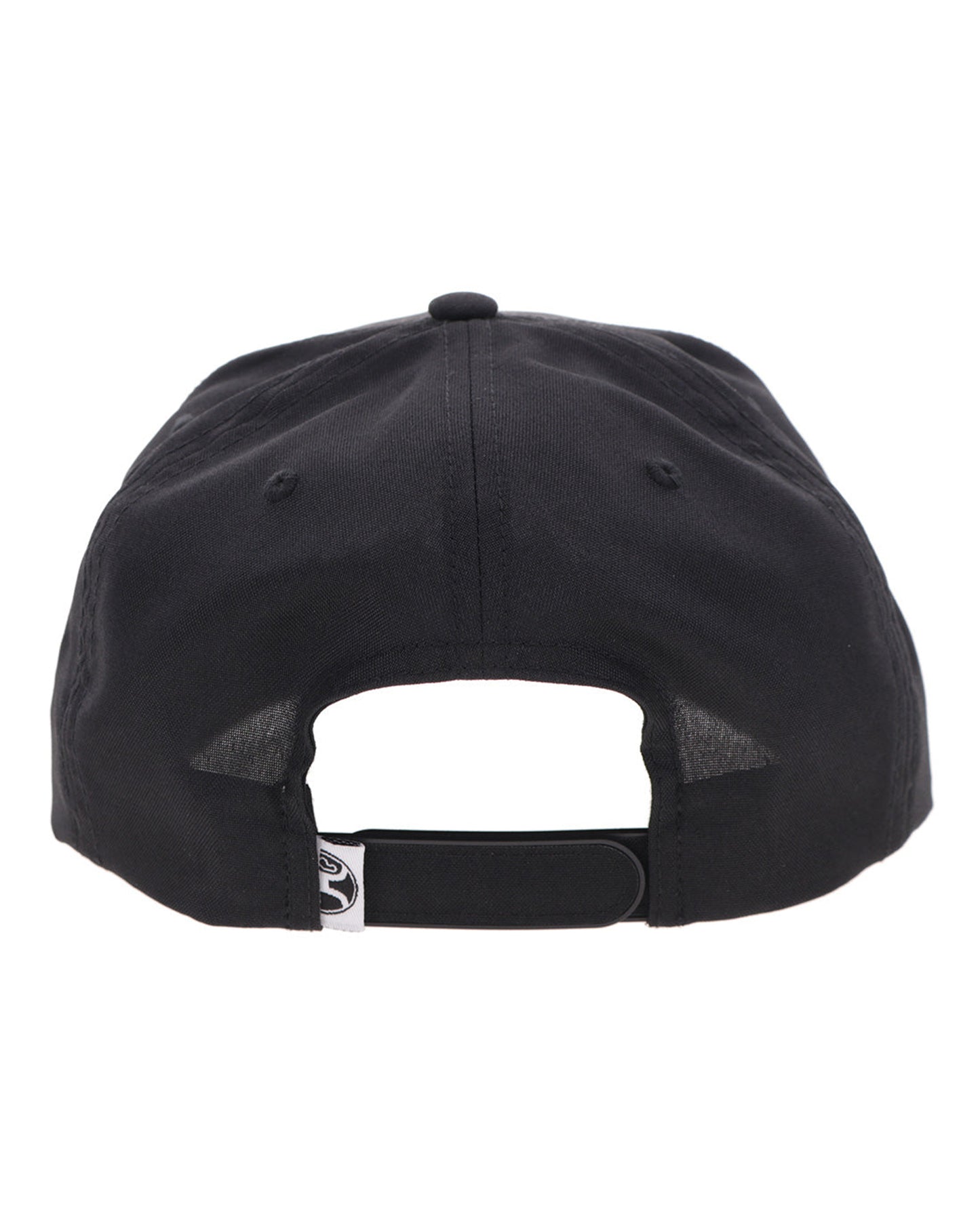 Mark Out Black 5-Panel Trucker With White Stitching - 2601T-Bk
