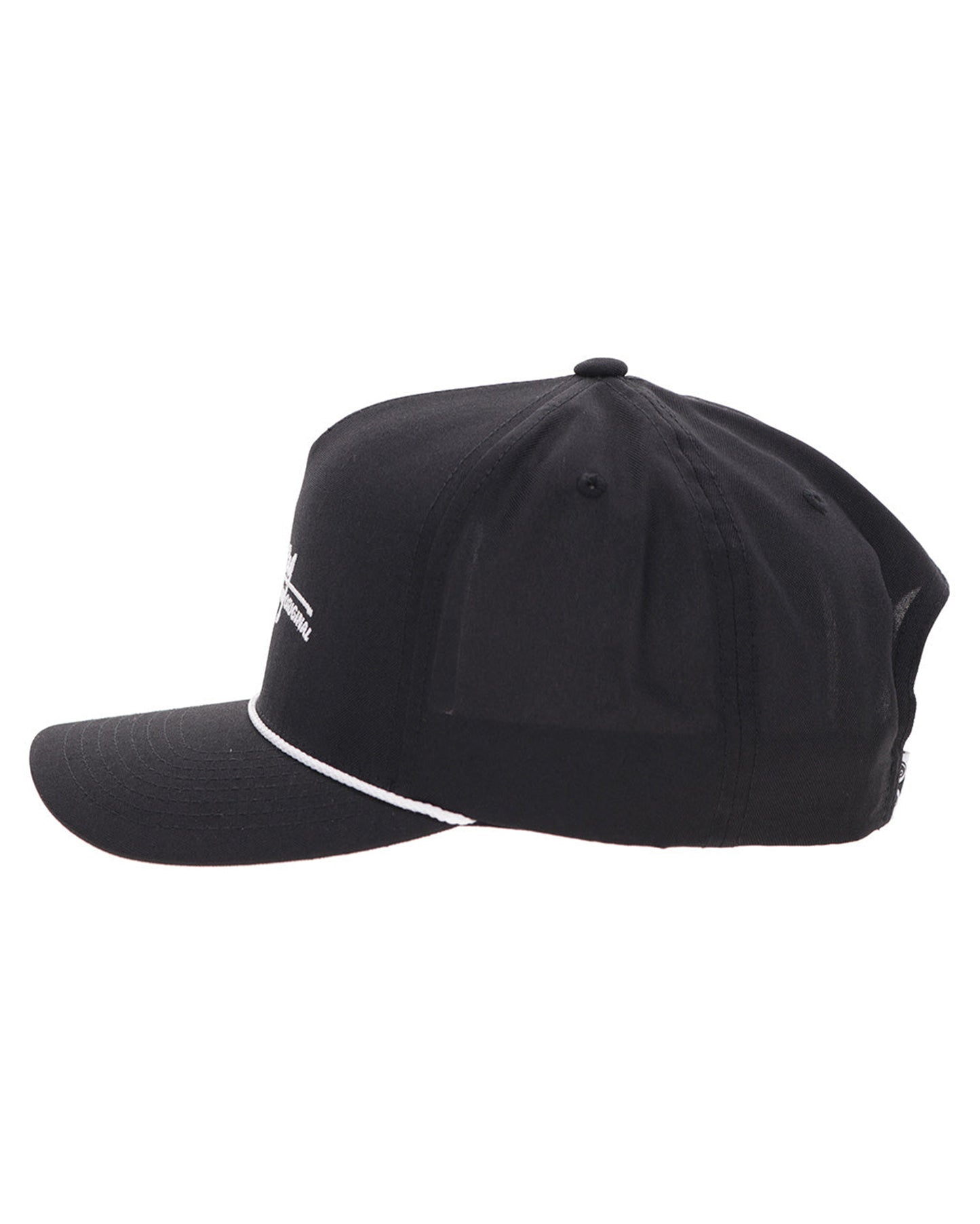 Mark Out Black 5-Panel Trucker With White Stitching - 2601T-Bk