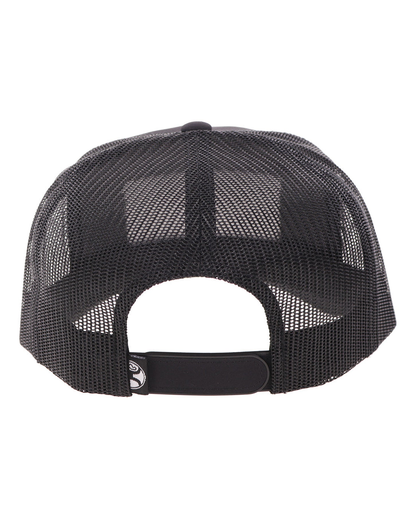 Rank Stock Black 5-Panel Trucker With Black / White Rectangle Patch - Youth - 2661T-Bk-Y