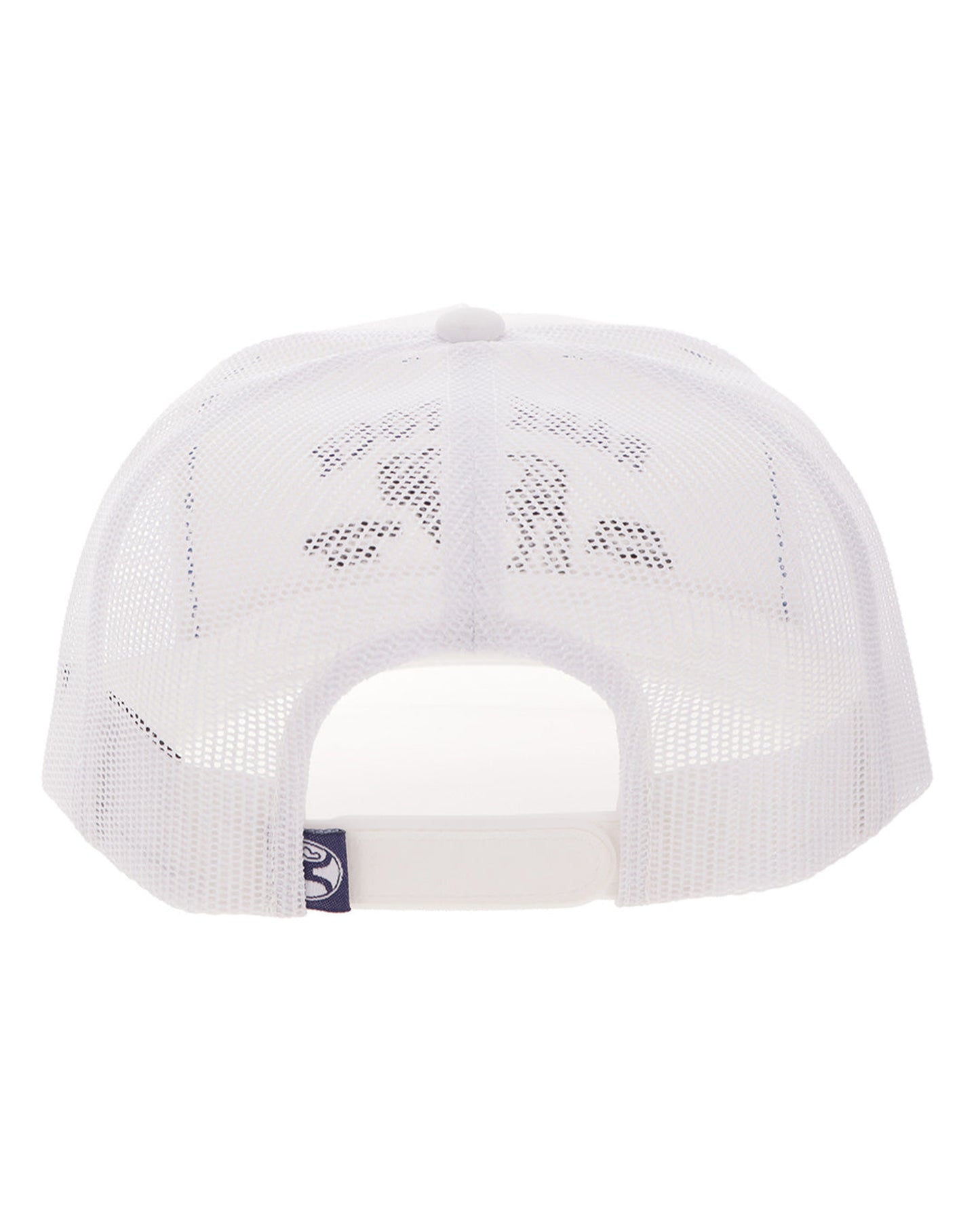 Rank Stock White 5-Panel Trucker With Blue / Black Stitching - 2662T-Wh