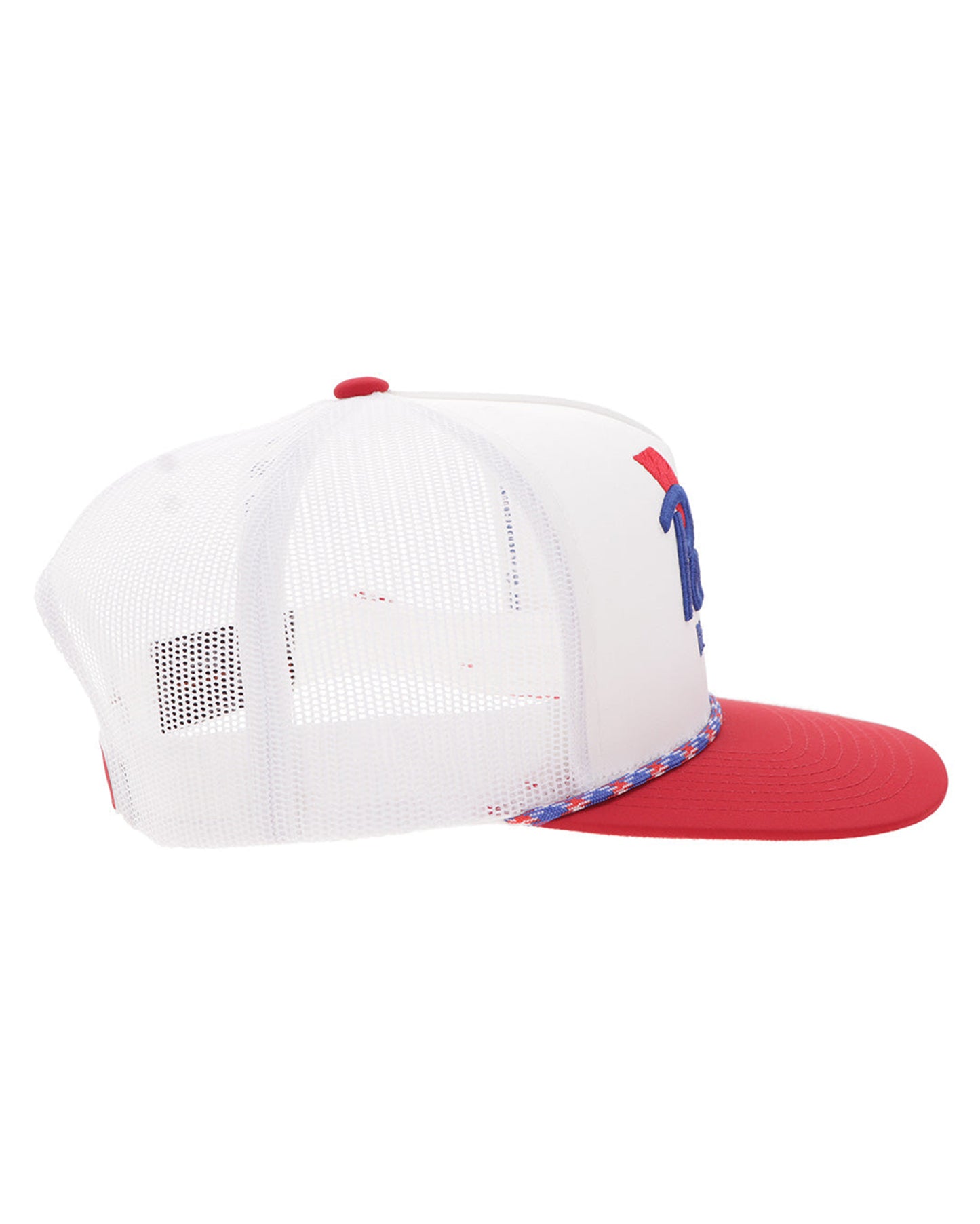 Pabst Blue Ribbon White / Red Bill With Blue / Red Stitching - 2675T-Wh