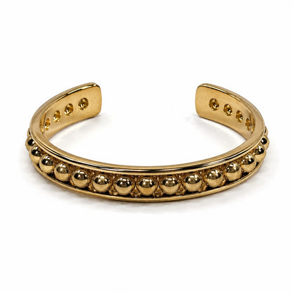 Women's 18K Gold Thick Yellow Gold Burnished Dotted Bangle Bracelet - Wc-Br09G by West & Co. from Skip’s Western Outfitters | W&C-WC-BR09G-YELLOW-GOLD