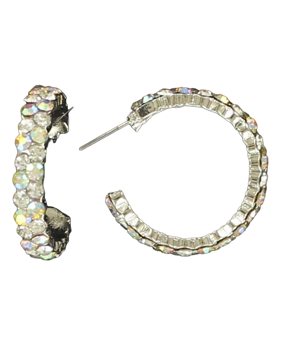 Rhinestone Hoop Earrings - 29650-WINTER