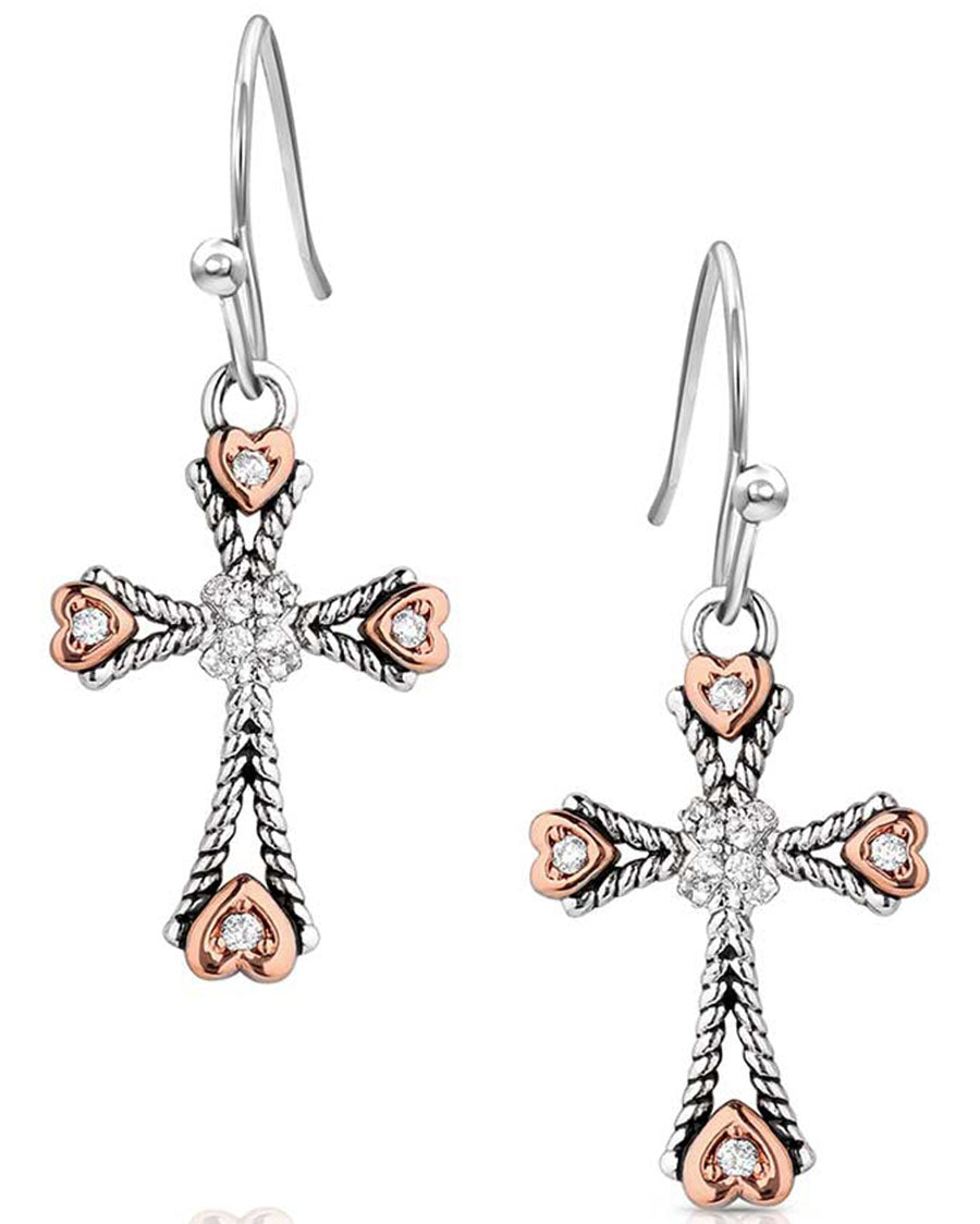 Faith In My Heart Cross Earrings