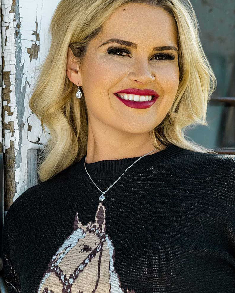 Lucky Trot Crystal Necklace - Qnc5973