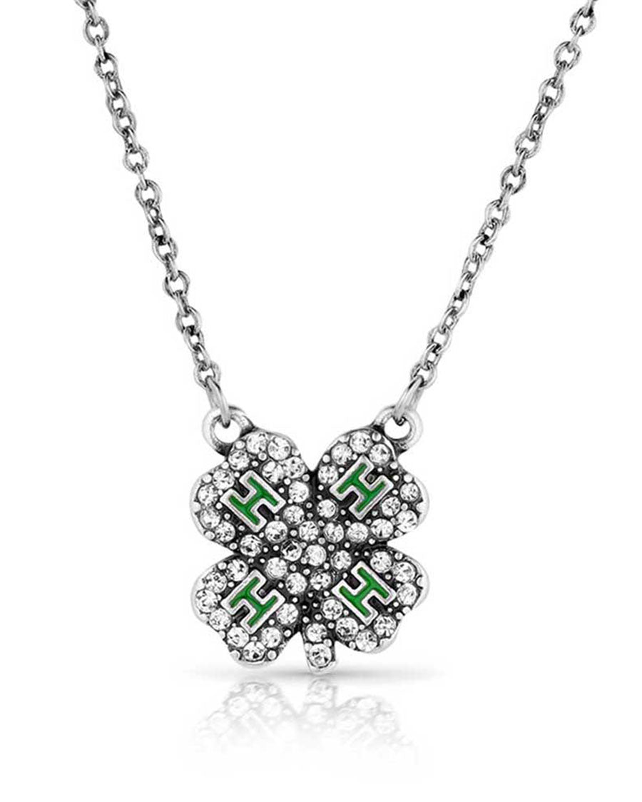 Sparkling 4-H Clover Necklace - Nc5882