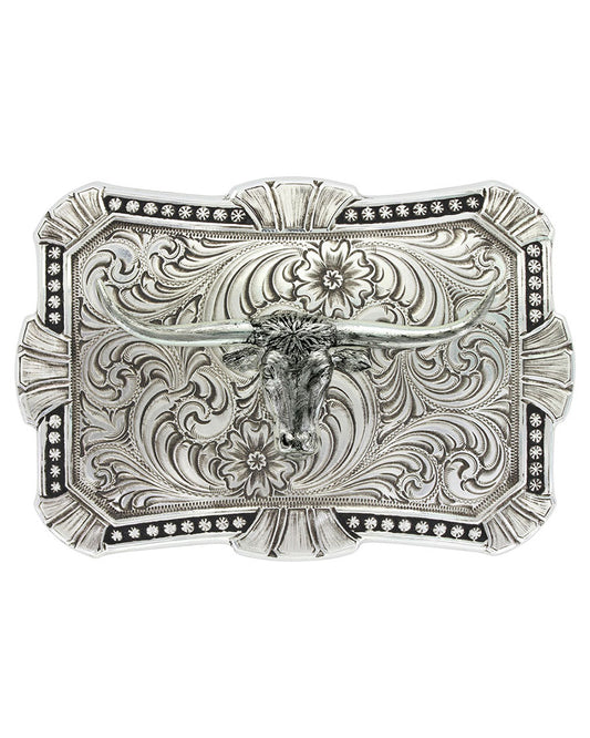 Antiqued Trailblazer Buckle With Longhorn - 22718Rts-767