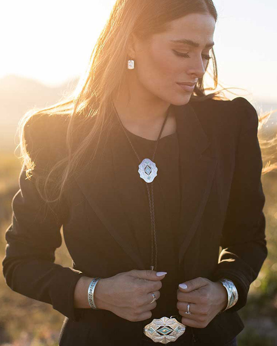 Southwest Skies Scalloped Bolo Tie - Bt190Tq