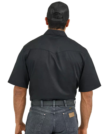 Men's Wrangler Short Sleeve Solid Western Snap Sport Shirt - 1071106BK
