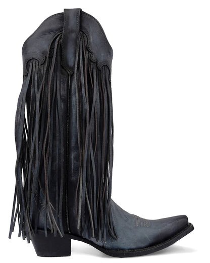 Corral L6074 Women's Handcrafted Snip Toe Cowgirl Boots in Blue at Skip's Western Outfitters