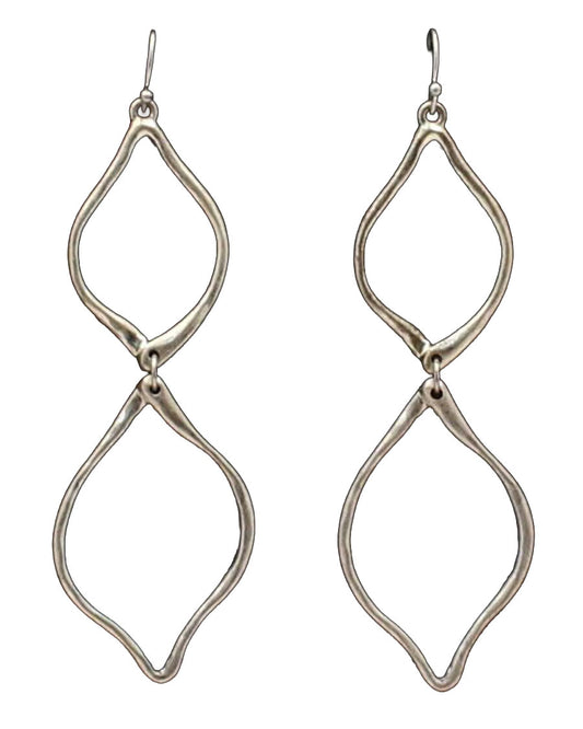 Women's Double Loop Hammered Earrings - 30463 by Blazin Roxx from Skip’s Western Outfitters | MFW-30463-O/S-SILVER
