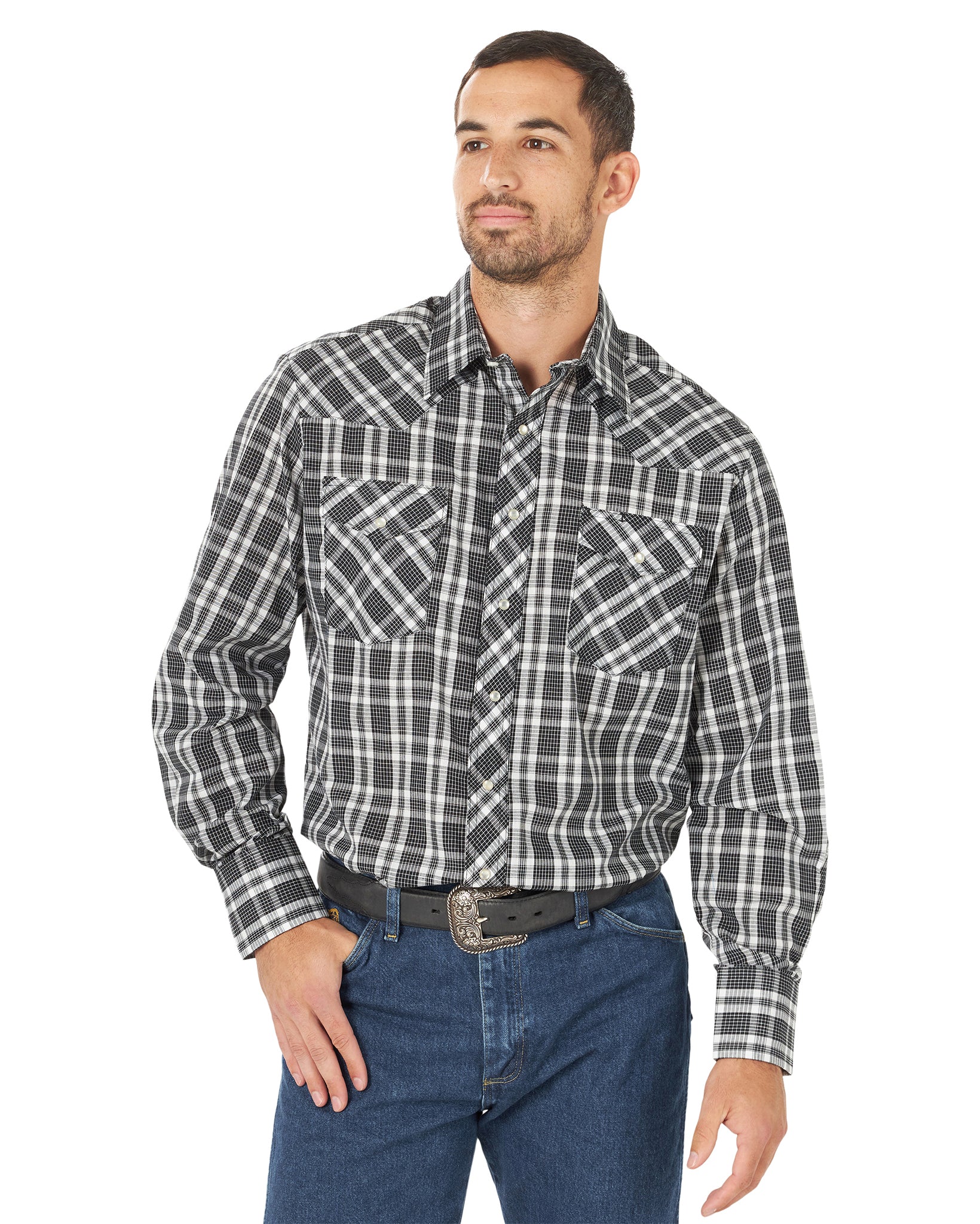 Men's Sport Western Snap Shirt by Wrangler from Skip’s Western Outfitters | WRA-75932PP-3XT