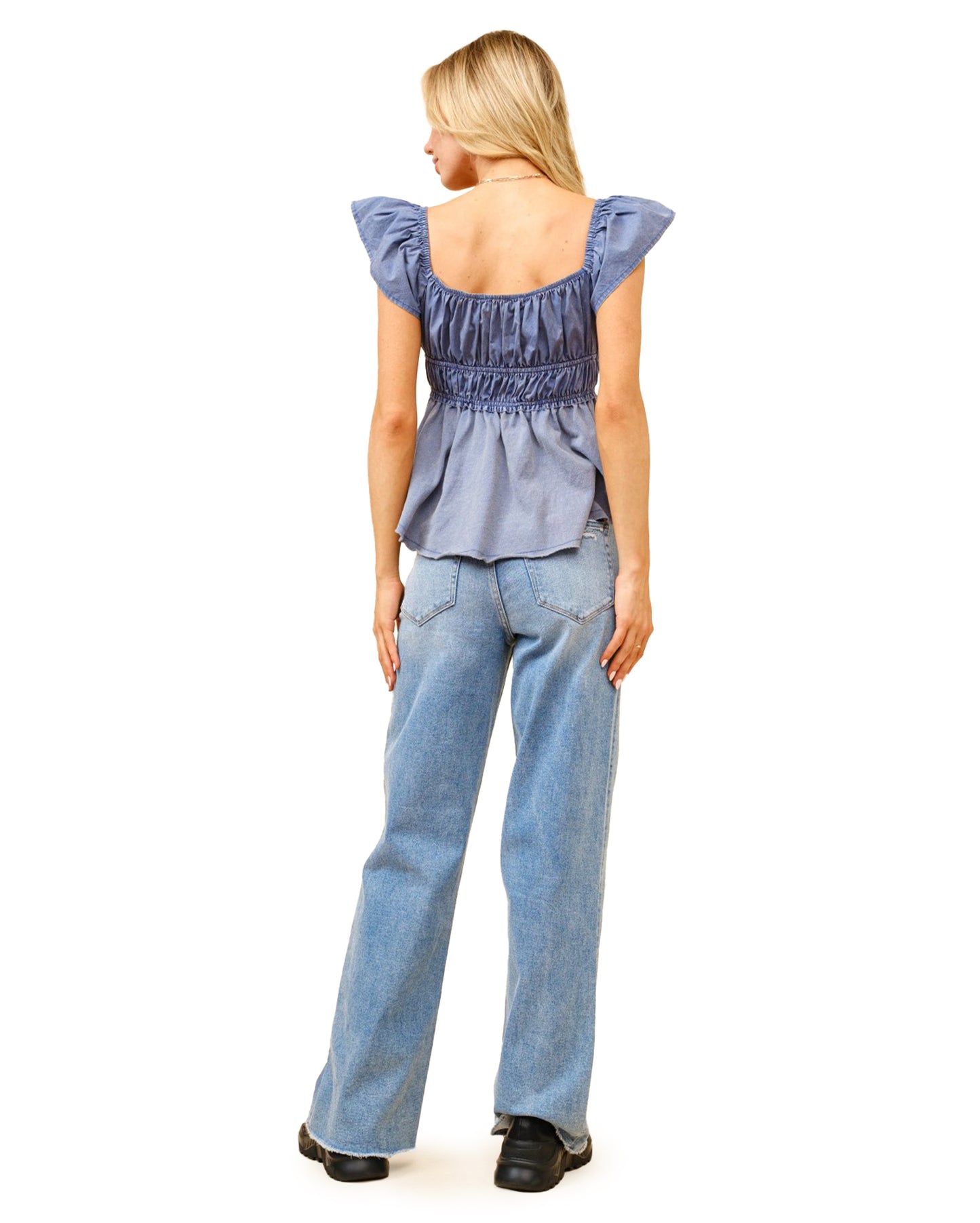 Women's Poplin Peplum Top by Blue B from Skip's Western Outfitters