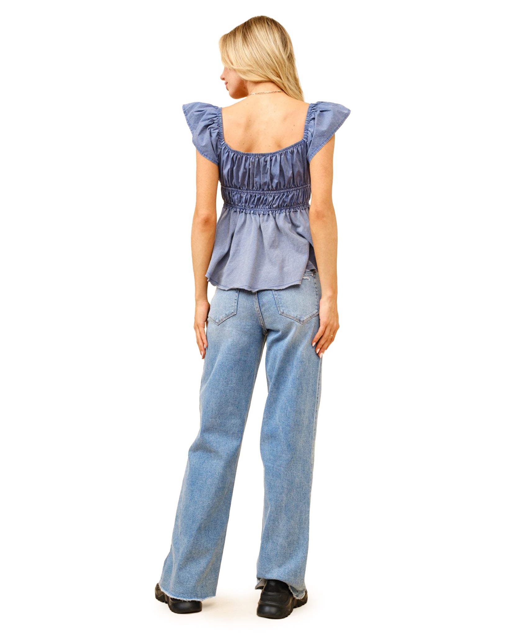 Women's Poplin Peplum Top by Blue B from Skip's Western Outfitters