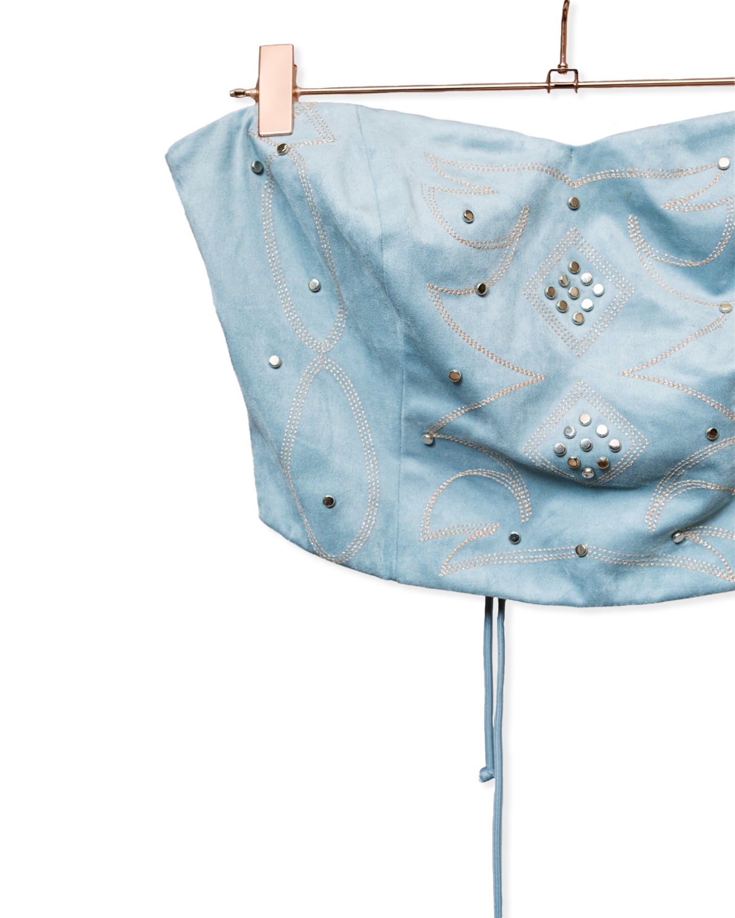 Women's Suede Western Stitch Studded Tube Top by Blue B from Skip's Western Outfitters