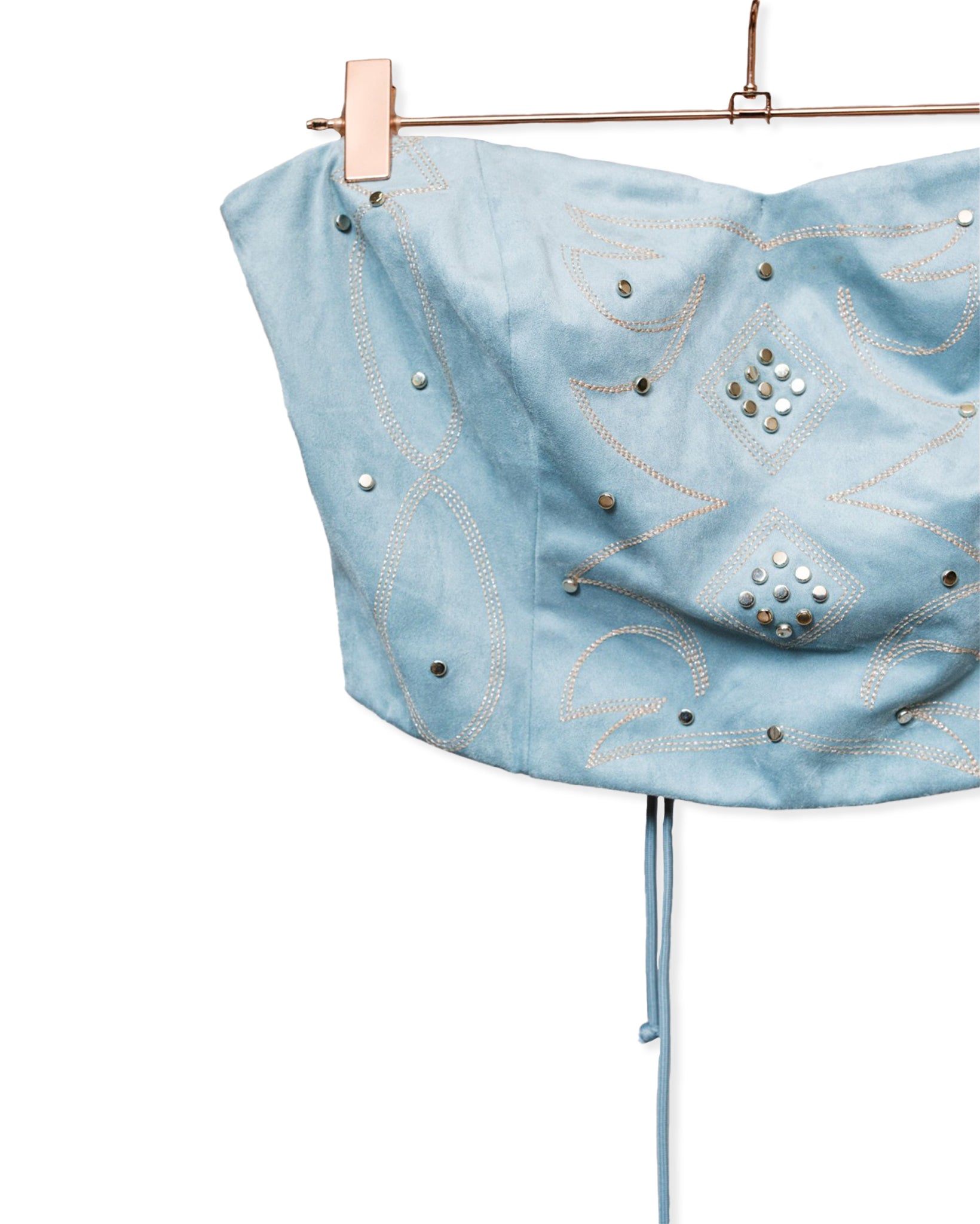 Women's Suede Western Stitch Studded Tube Top by Blue B from Skip's Western Outfitters