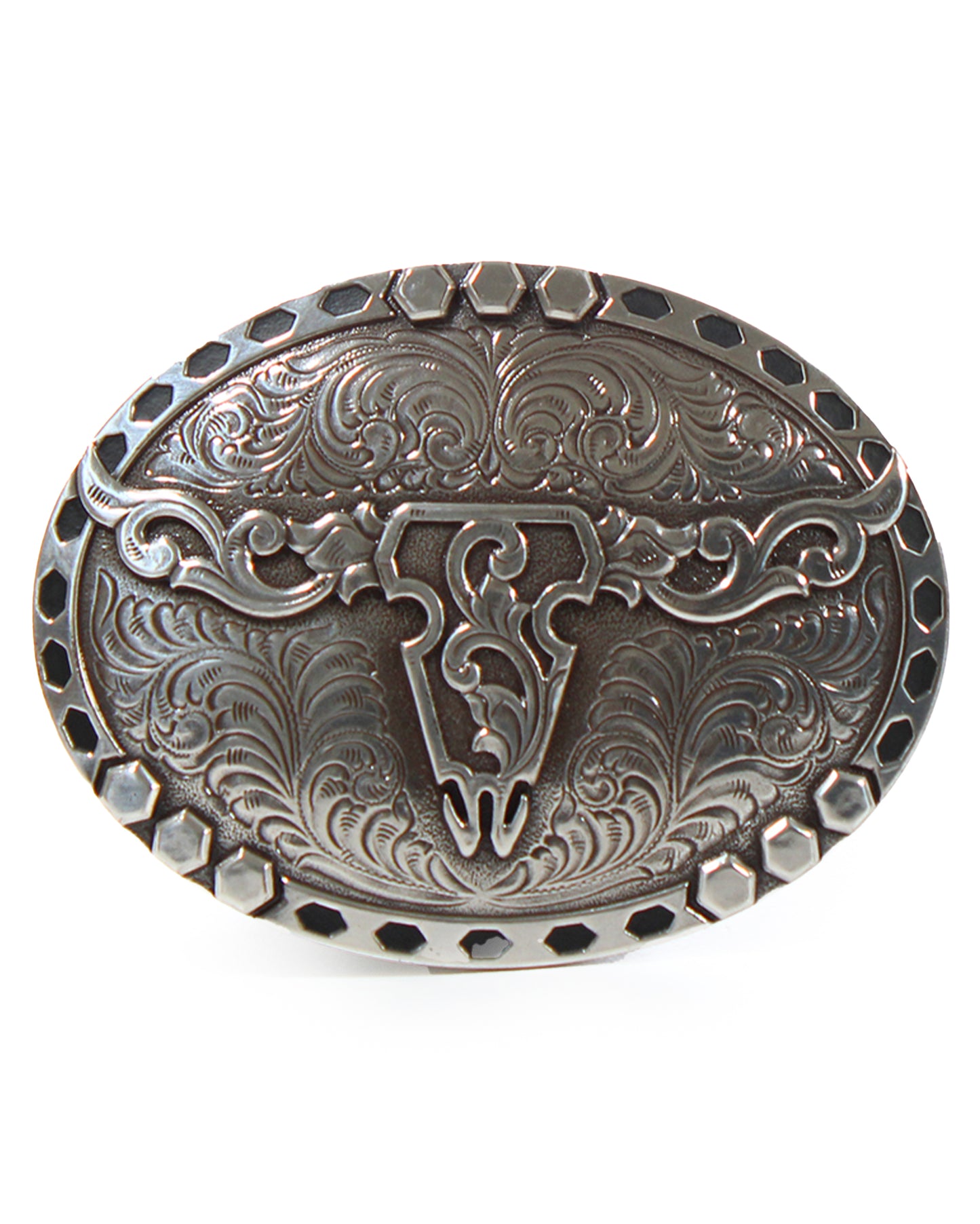 Floral Bull Skull Belt Buckle by Nocona from Skip’s Western Outfitters | MFW-37717-O/S